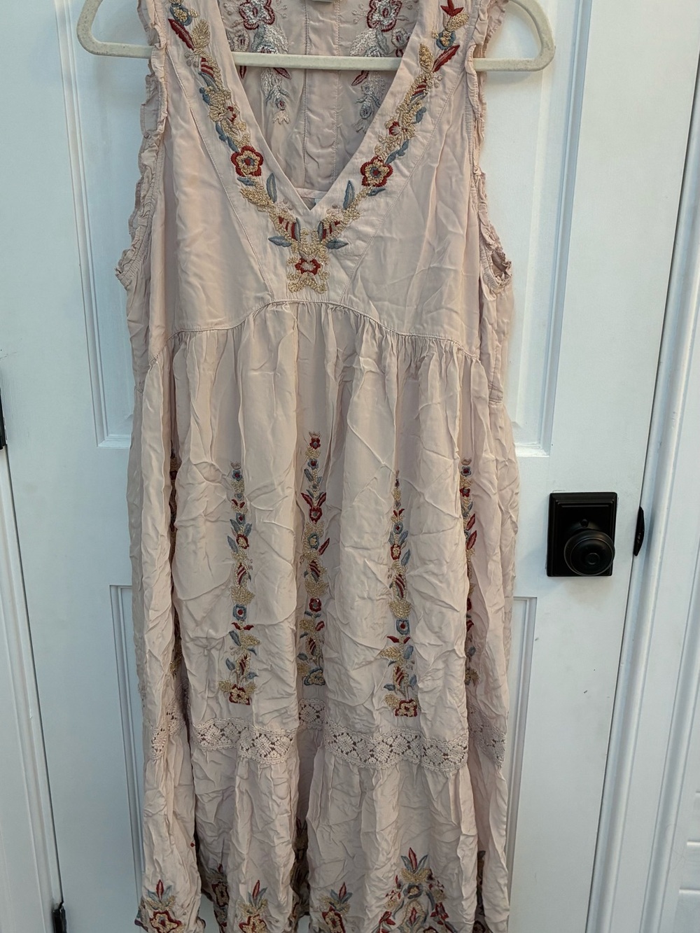 Sundance Pale Blush Embroidered Maxi Dress